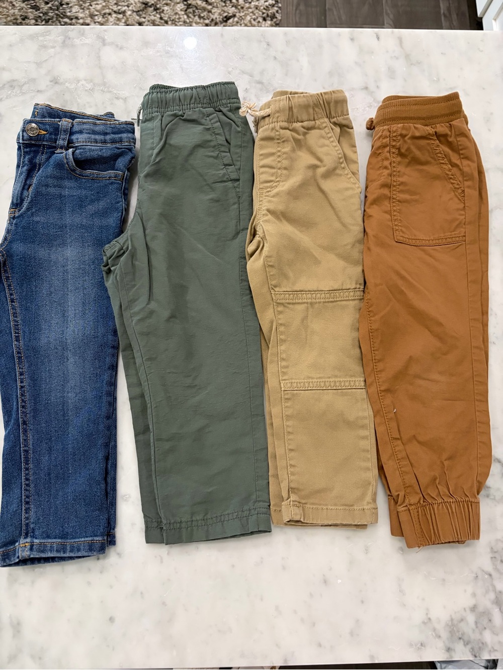 Kids Elastic-Waist Cargo Pants - Olive, Khaki, Rust